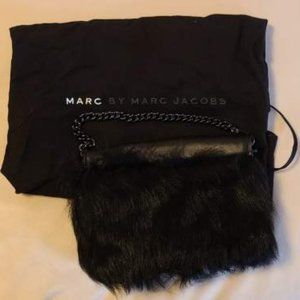 Marc by Marc Jacobs Black Fur Wristlet